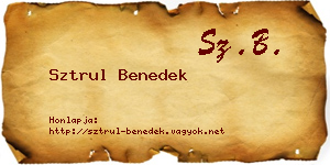 Sztrul Benedek névjegykártya